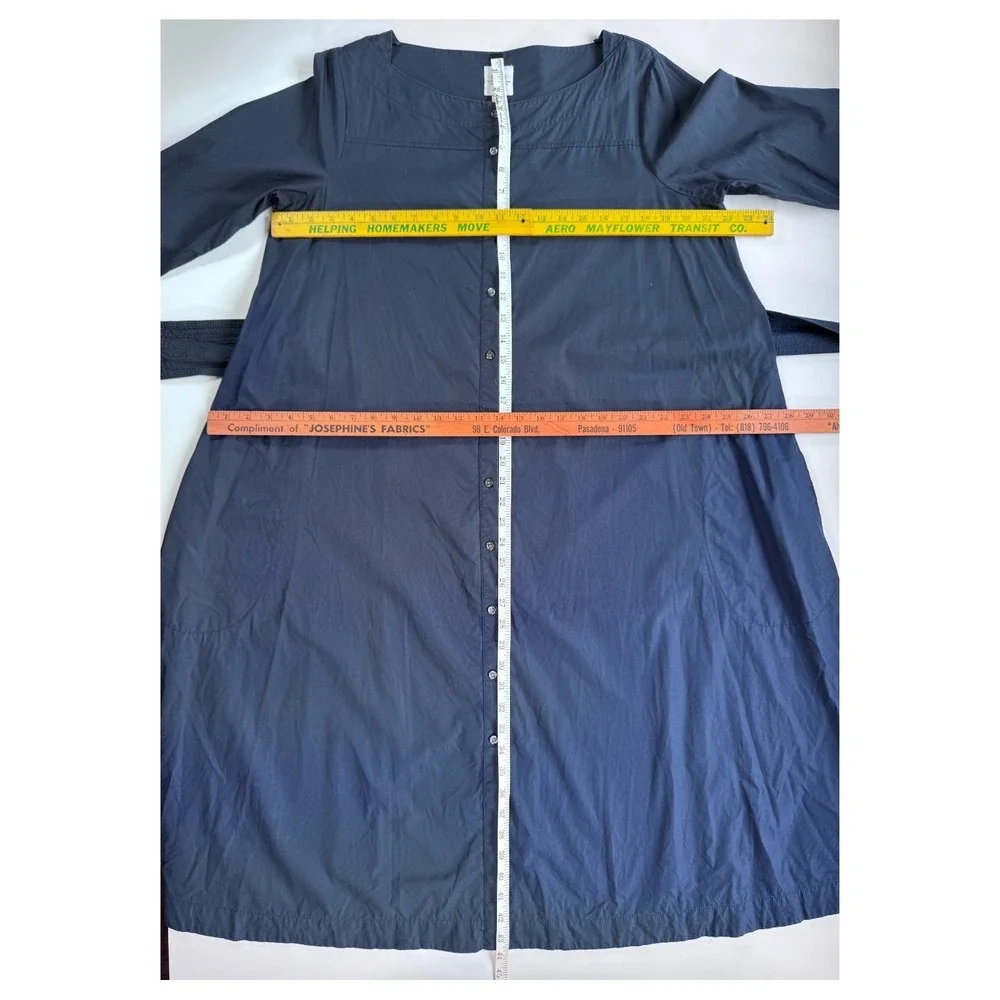 J CREW x Thomas Mason Shirt Dress Midi Womens 8 Blue G8673‎ Pockets